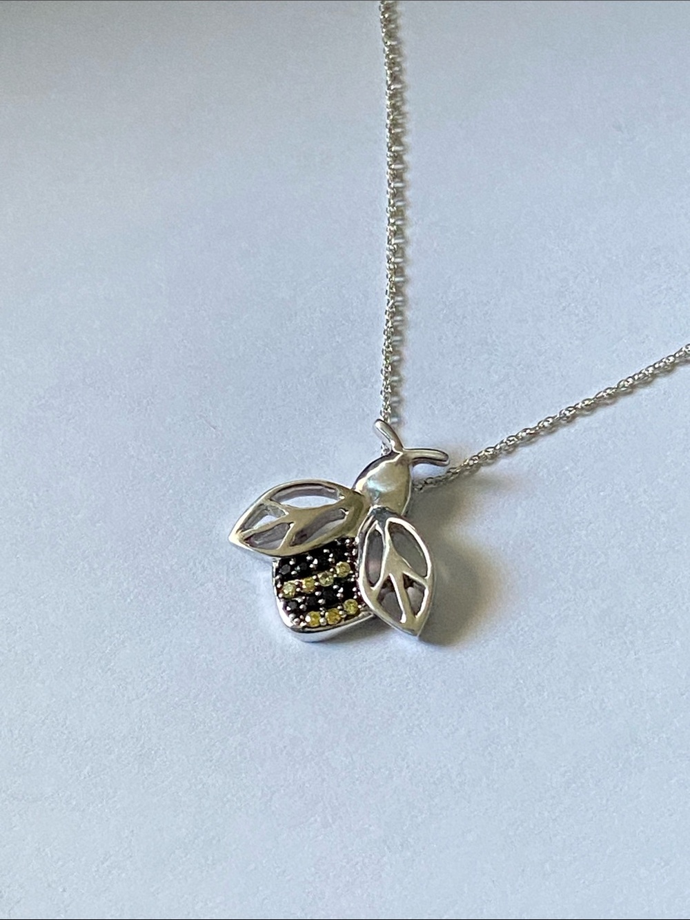 Sterling Silver Bee Pendant Necklace